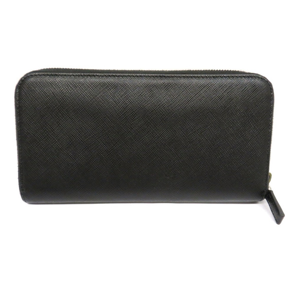 Prada Black Zip Long Wallet Leather Saffiano - Picture 1 of 6